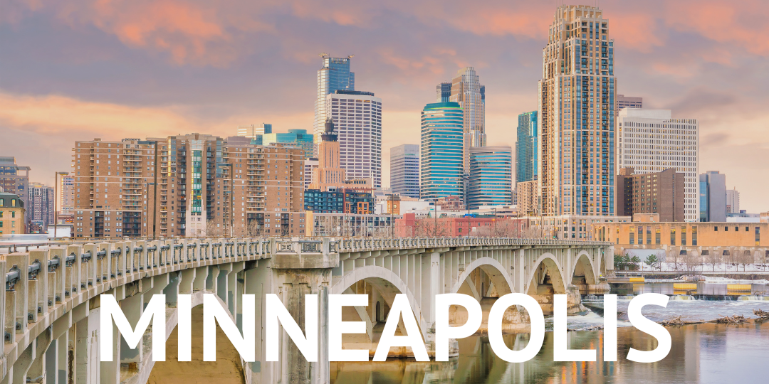 Minneapolis downtown skyline in Minnesota, USA